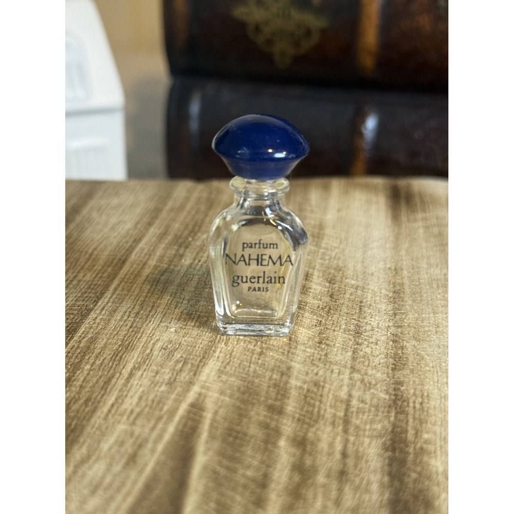 Vintage Guerlain NAHEMA‎ Mini Perfume Bottle Blue Cap EMPTY 1960s